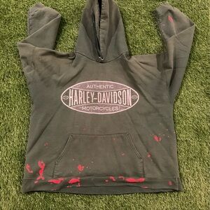 Harley-Davidson Green Hoodie with Red Accents